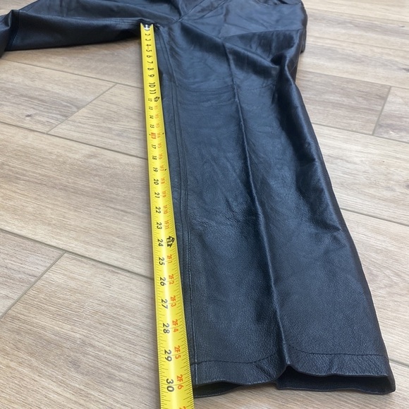 Bagatelle Real Black Leather Pants High Rise Biker Punk Grunge Womens Vintage - Picture 15 of 15